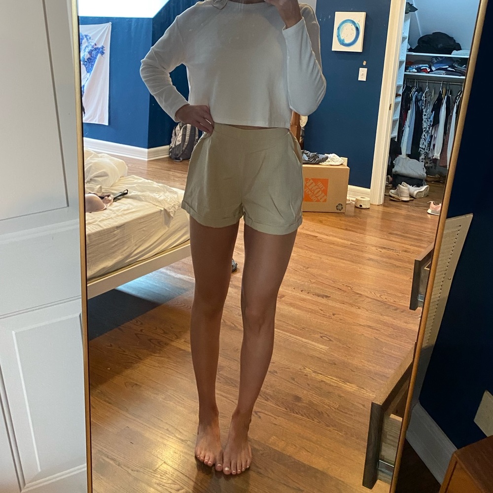 Princess Polly tan shorts